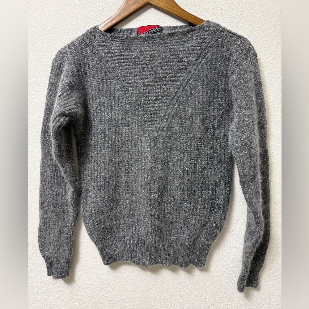 Vintage Gray Silk Angora Sweater Petite XS S Tagged M - Picture 2 of 9